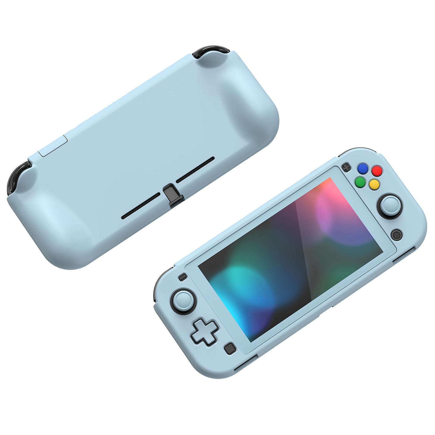 PlayVital Hard Shell Protective Case with Screen Protector & Thumb Grip Caps & Button Caps for Nintendo Switch Lite - Heaven Blue PlayVital
