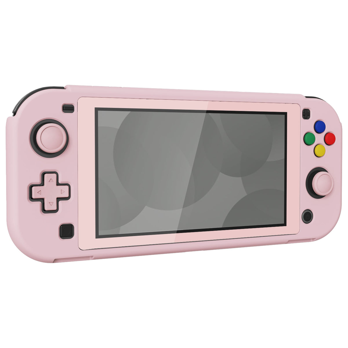 PlayVital Hard Shell Protective Case with Screen Protector & Thumb Grip Caps & Button Caps for Nintendo Switch Lite - Peach Blossom Pink PlayVital