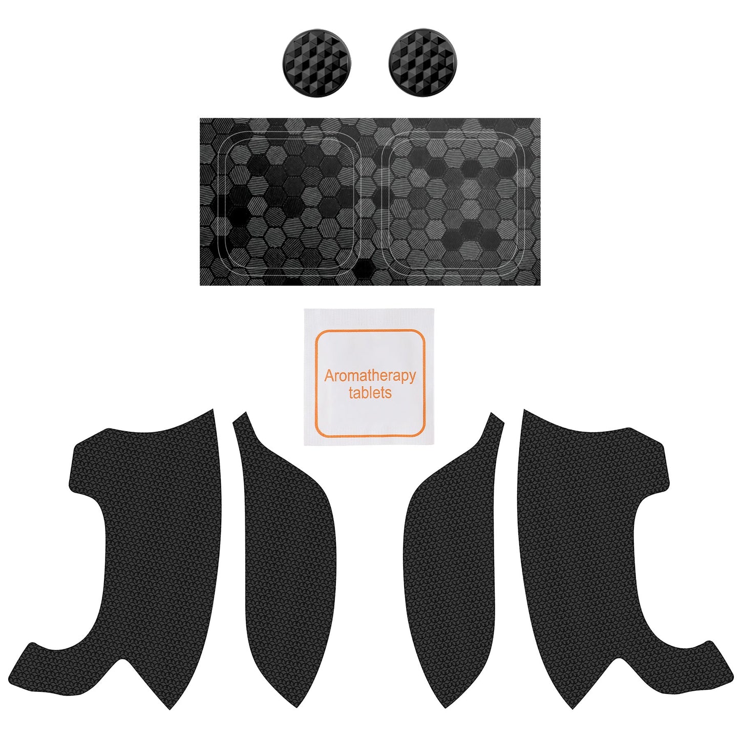 PlayVital Hexagon Diamond Texture Grip Sticker Set for Steam Controller 2, Anti-Slip PU Skin Cover Accessory Kit for Steam Controller with Touchpad Stickers and Thumb Grips - Black PlayVital