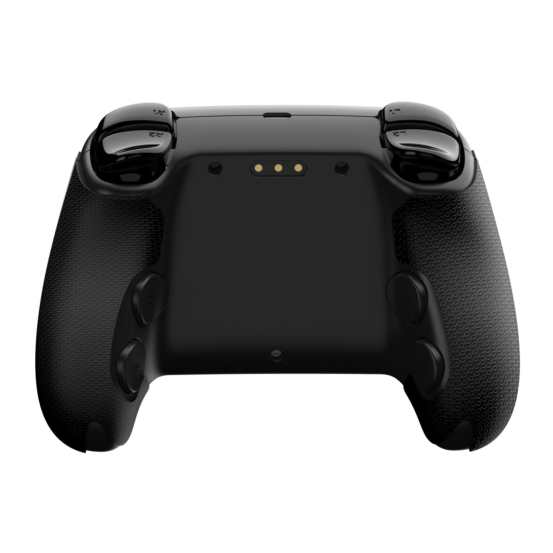 PlayVital Hexagon Diamond Texture Grip Sticker Set for Steam Controller 2, Anti-Slip PU Skin Cover Accessory Kit for Steam Controller with Touchpad Stickers and Thumb Grips - Black PlayVital