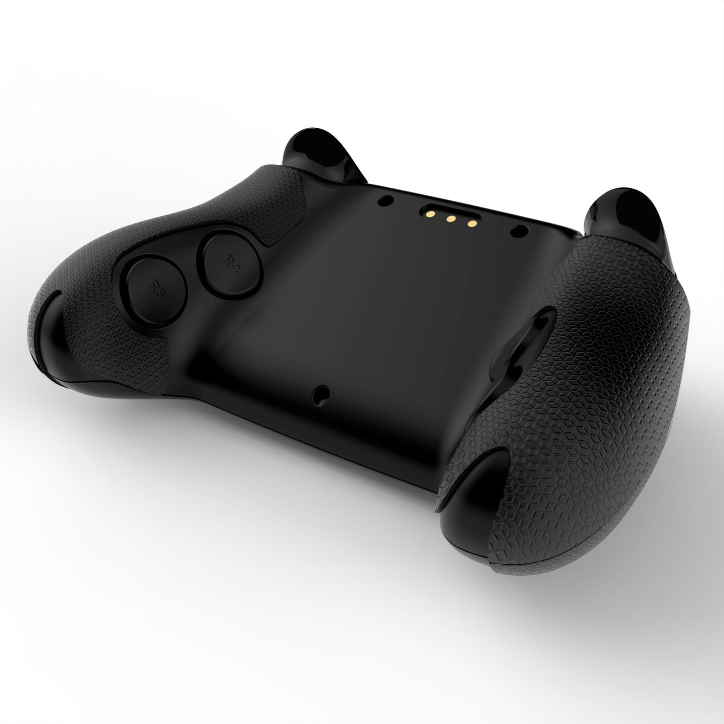 PlayVital Hexagon Diamond Texture Grip Sticker Set for Steam Controller 2, Anti-Slip PU Skin Cover Accessory Kit for Steam Controller with Touchpad Stickers and Thumb Grips - Black PlayVital