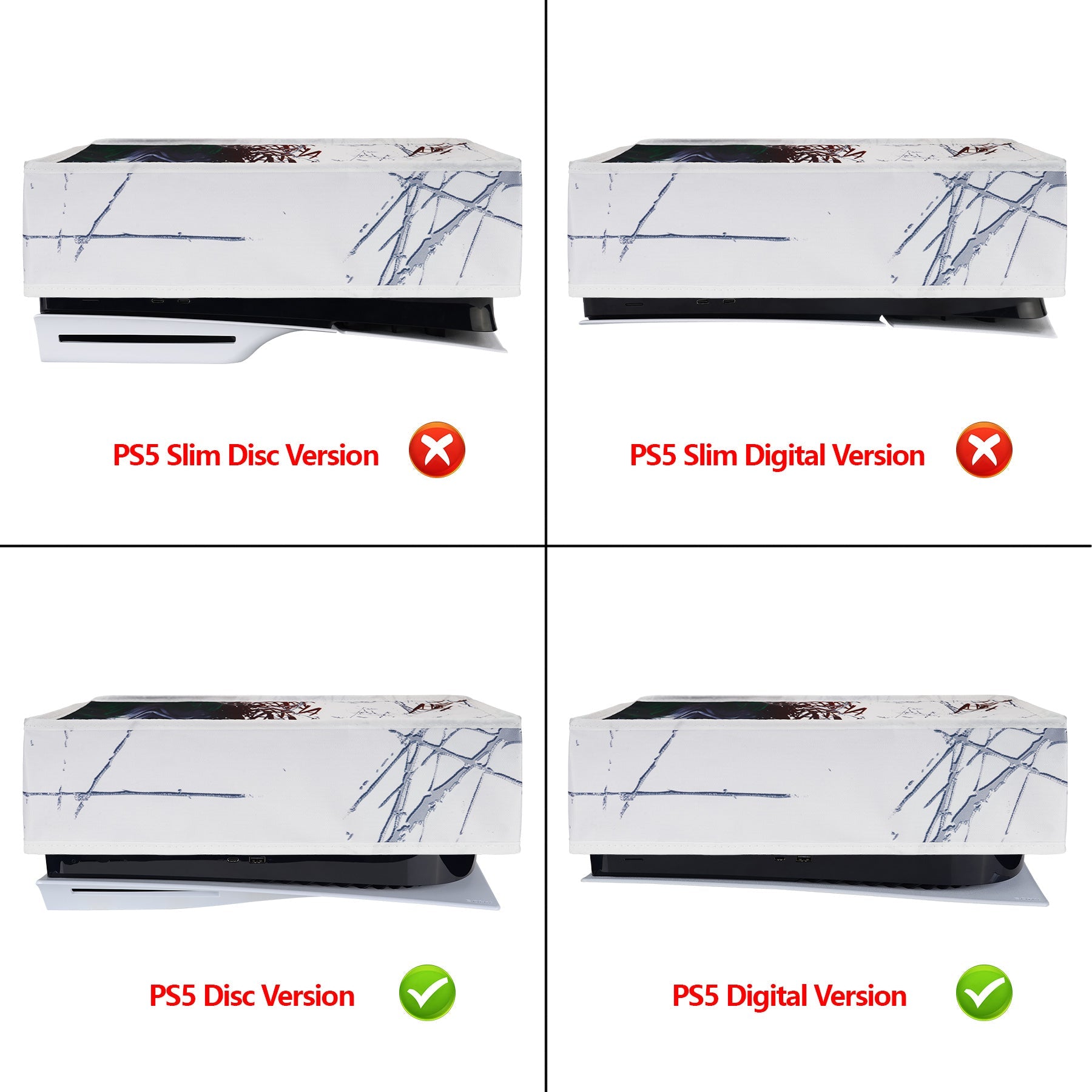 PlayVital Horizontal Anti Scratch Waterproof Nylon Dust Cover for PS5 Console Digital Edition & Regular Edition - Clown Hahaha PlayVital