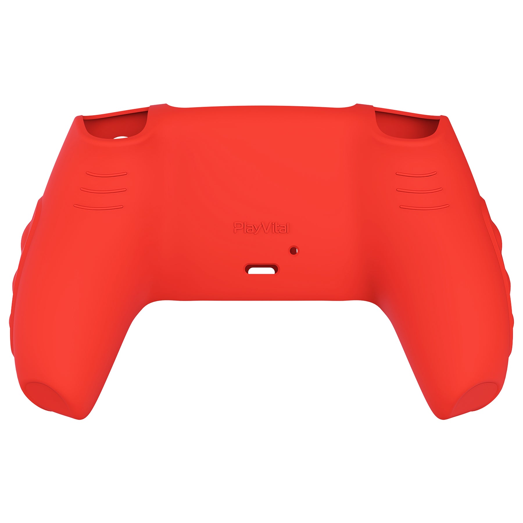 PlayVital Knight Edition Anti-Slip Silicone Cover Skin with Thumb Grip Caps for PS5 Wireless Controller - Passion Red & Black - QSPF005 PlayVital