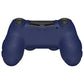PlayVital Line & Dot Silicone Cover Skin with Thumb Grip Caps for PS4 Slim Pro Controller - Midnight Blue