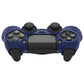 PlayVital Line & Dot Silicone Cover Skin with Thumb Grip Caps for PS4 Slim Pro Controller - Midnight Blue