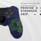 PlayVital Line & Dot Silicone Cover Skin with Thumb Grip Caps for PS4 Slim Pro Controller - Midnight Blue