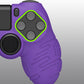PlayVital Line & Dot Silicone Cover Skin with Thumb Grip Caps for PS4 Slim Pro Controller - Purple