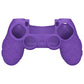 PlayVital Line & Dot Silicone Cover Skin with Thumb Grip Caps for PS4 Slim Pro Controller - Purple