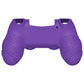 PlayVital Line & Dot Silicone Cover Skin with Thumb Grip Caps for PS4 Slim Pro Controller - Purple