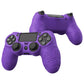 PlayVital Line & Dot Silicone Cover Skin with Thumb Grip Caps for PS4 Slim Pro Controller - Purple