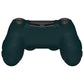 PlayVital Line & Dot Silicone Cover Skin with Thumb Grip Caps for PS4 Slim Pro Controller - Racing Green