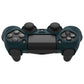 PlayVital Line & Dot Silicone Cover Skin with Thumb Grip Caps for PS4 Slim Pro Controller - Racing Green