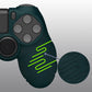 PlayVital Line & Dot Silicone Cover Skin with Thumb Grip Caps for PS4 Slim Pro Controller - Racing Green