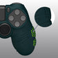 PlayVital Line & Dot Silicone Cover Skin with Thumb Grip Caps for PS4 Slim Pro Controller - Racing Green
