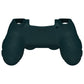 PlayVital Line & Dot Silicone Cover Skin with Thumb Grip Caps for PS4 Slim Pro Controller - Racing Green