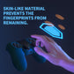 PlayVital Line & Dot Silicone Cover Skin with Thumb Grip Caps for PS4 Slim Pro Controller - Racing Green