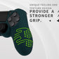 PlayVital Line & Dot Silicone Cover Skin with Thumb Grip Caps for PS4 Slim Pro Controller - Racing Green