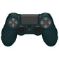 PlayVital Line & Dot Silicone Cover Skin with Thumb Grip Caps for PS4 Slim Pro Controller - Racing Green