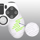 PlayVital Line & Dot Silicone Cover Skin with Thumb Grip Caps for PS4 Slim Pro Controller - White