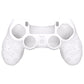 PlayVital Line & Dot Silicone Cover Skin with Thumb Grip Caps for PS4 Slim Pro Controller - White