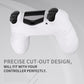 PlayVital Line & Dot Silicone Cover Skin with Thumb Grip Caps for PS4 Slim Pro Controller - White