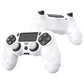 PlayVital Line & Dot Silicone Cover Skin with Thumb Grip Caps for PS4 Slim Pro Controller - White
