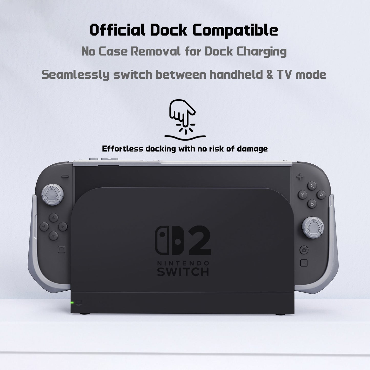 PlayVital METEOR Ergonomic Non-Slip TPU Protective Case with Thumb Grips for Nintendo Switch 2 - New Hope Gray PlayVital