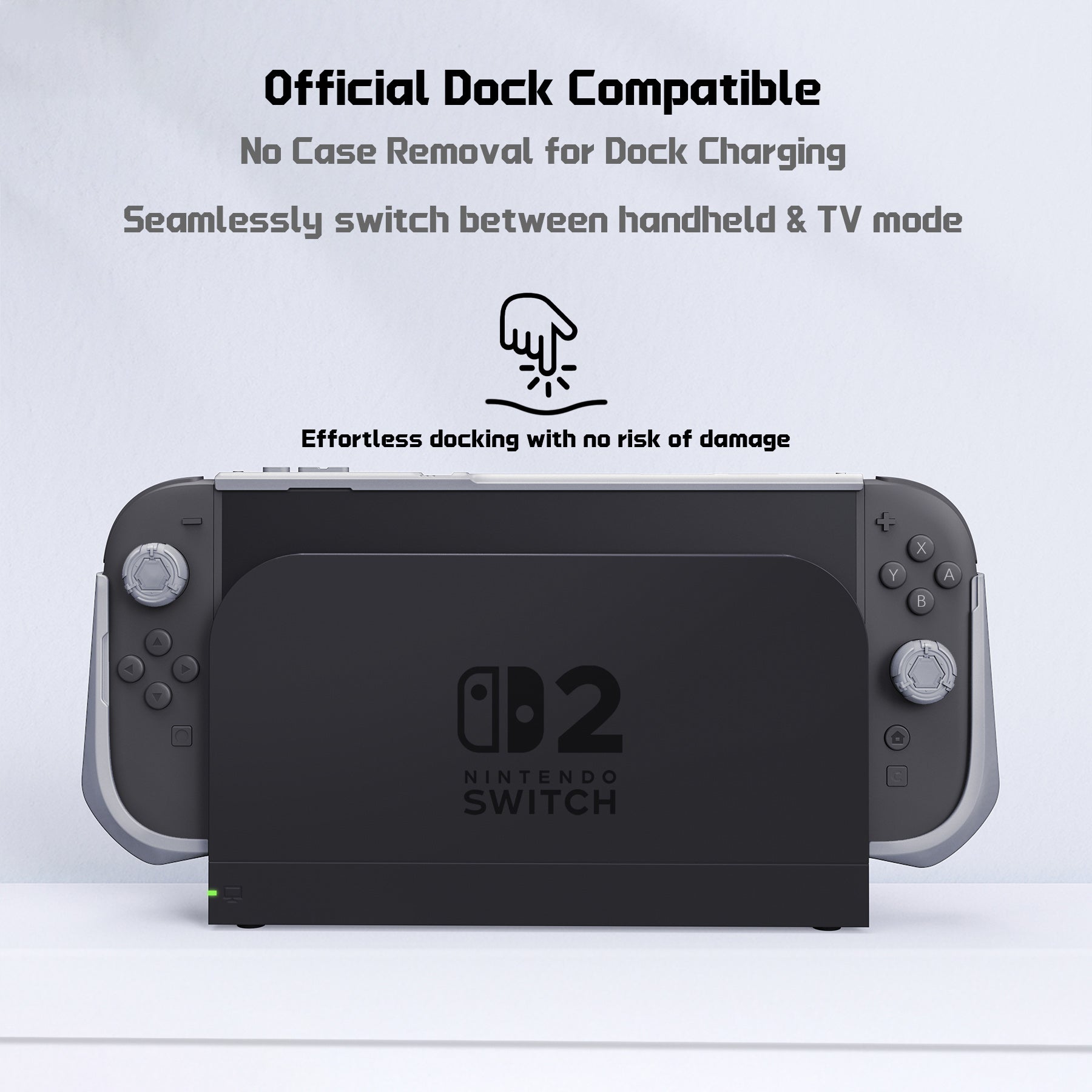 PlayVital METEOR Ergonomic Non-Slip TPU Protective Case with Thumb Grips for Nintendo Switch 2 - New Hope Gray PlayVital