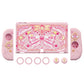 PlayVital Magic Wings Dockable Hard Shell Protective Case for Nintendo Switch OLED with Thumb Grip Caps & Extra Stand - Pink PlayVital