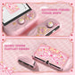 PlayVital Magic Wings Dockable Hard Shell Protective Case for Nintendo Switch OLED with Thumb Grip Caps & Extra Stand - Pink PlayVital