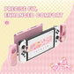 PlayVital Magic Wings Dockable Hard Shell Protective Case for Nintendo Switch OLED with Thumb Grip Caps & Extra Stand - Pink PlayVital