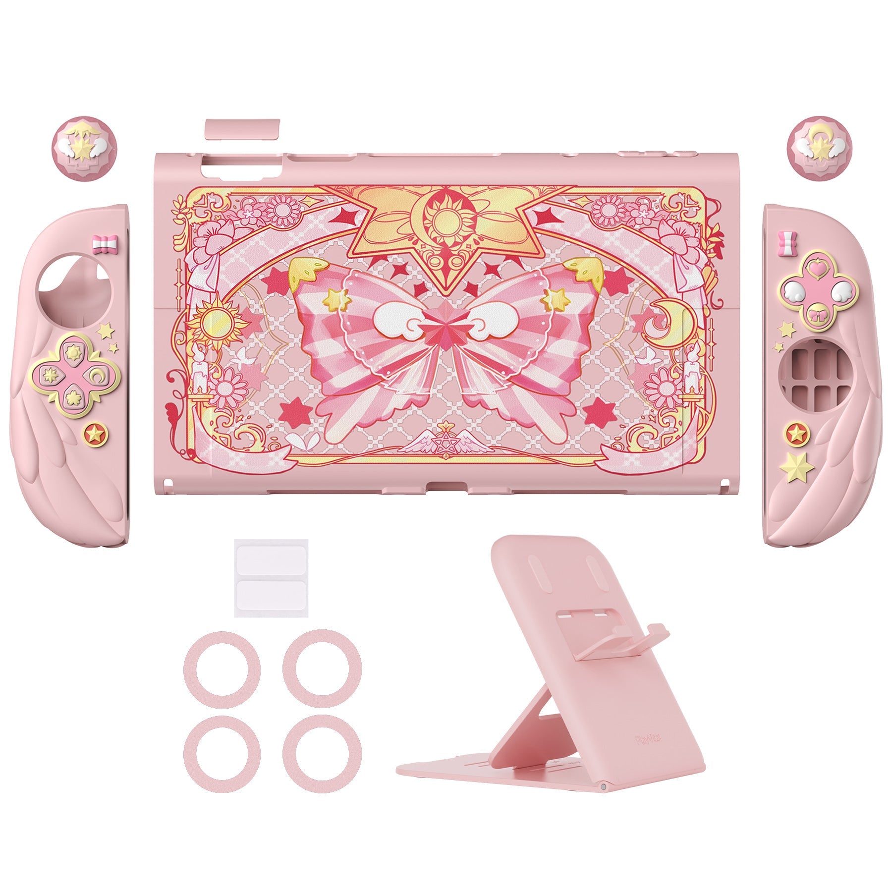 PlayVital Magic Wings Protective Case for Nintendo Switch 2 - Pink PlayVital