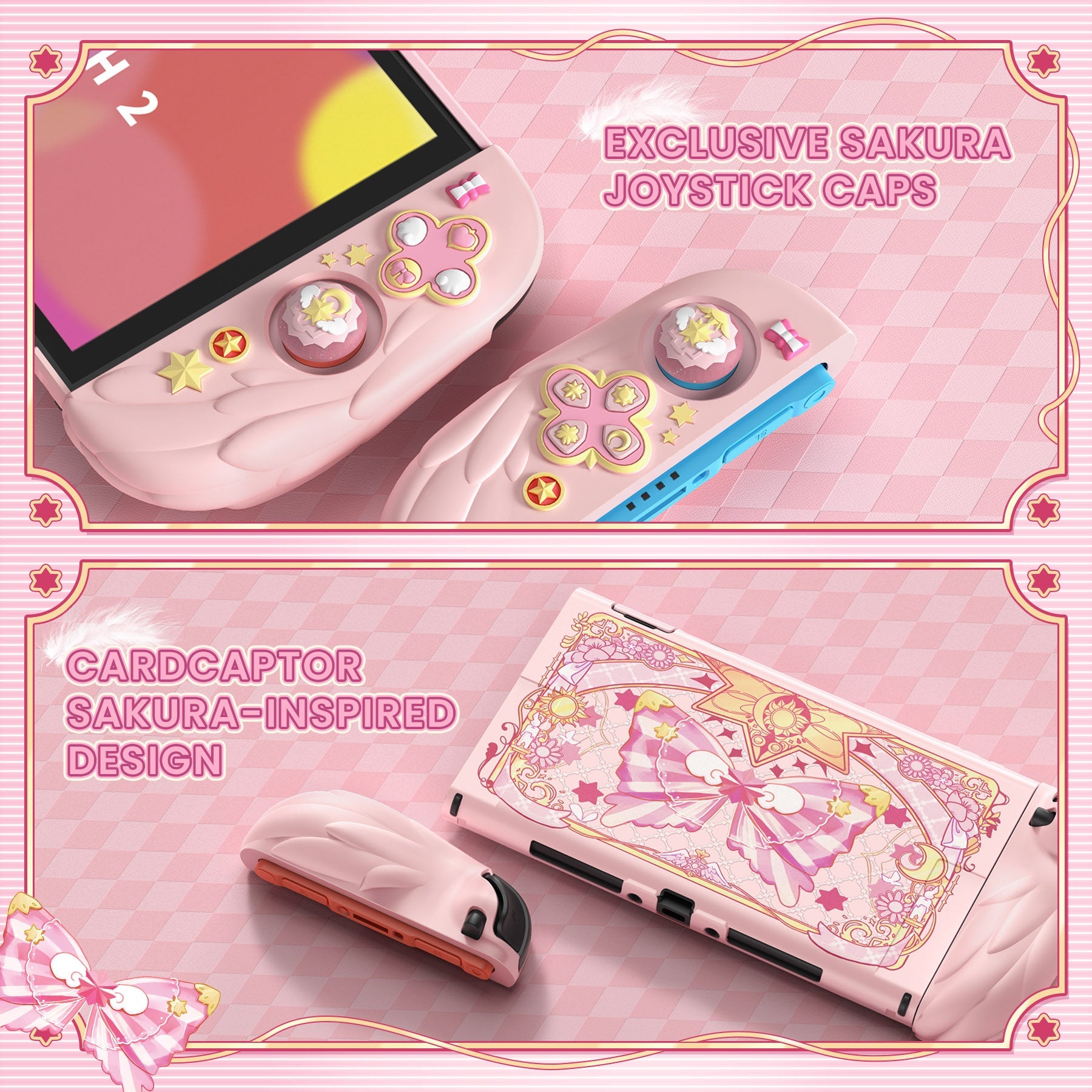PlayVital Magic Wings Protective Case for Nintendo Switch 2 - Pink