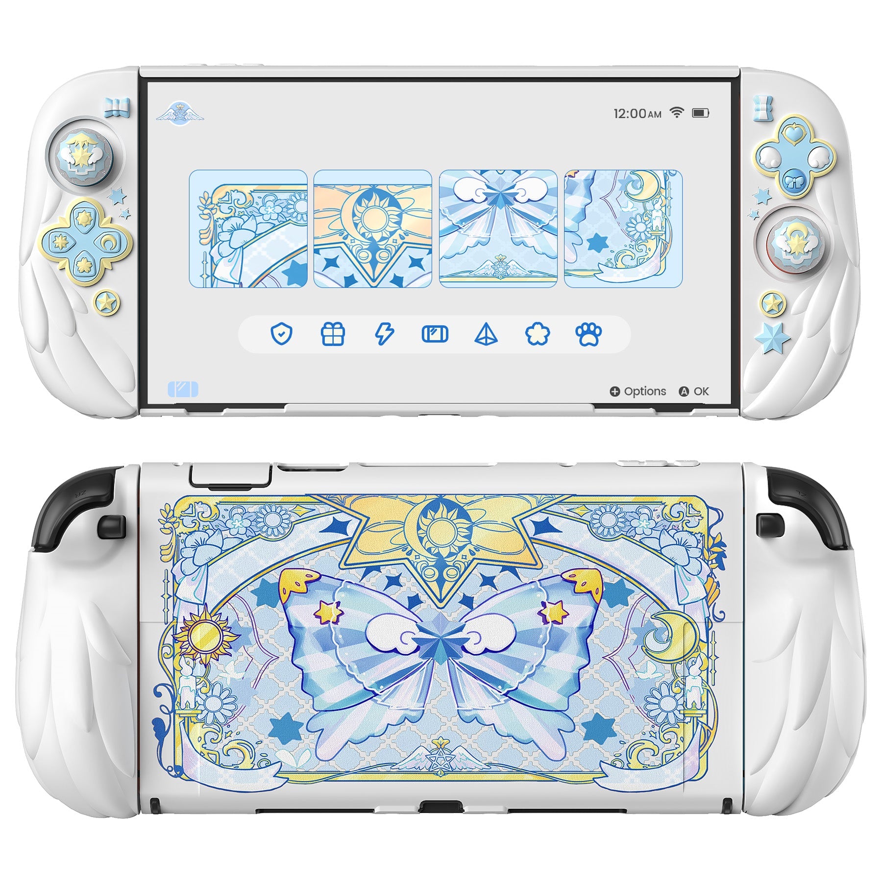 PlayVital Magic Wings Protective Case for Nintendo Switch 2 - White PlayVital