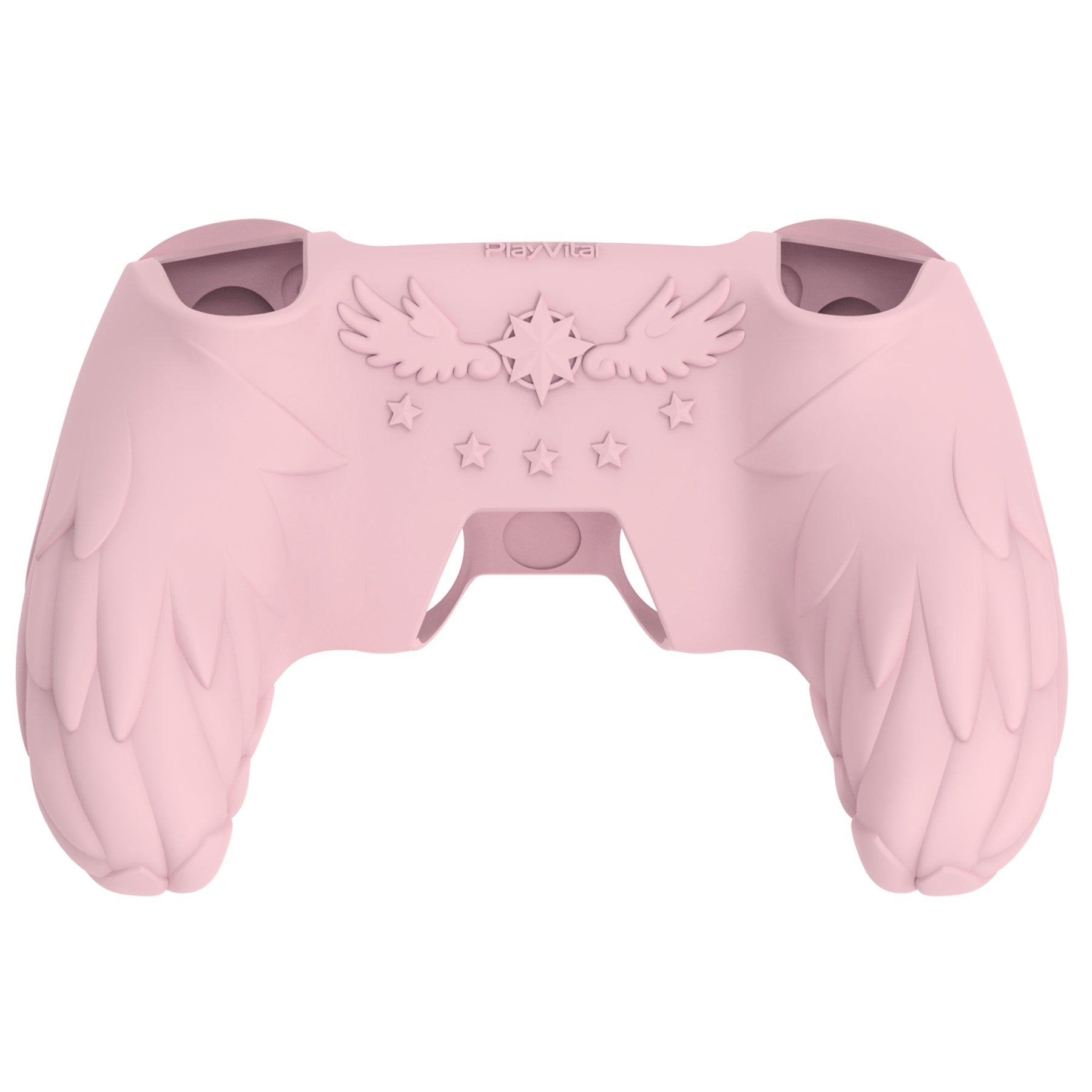 PlayVital Magic Wings Silicone Cover Skin for PS5 Controller with Thumbstick Caps & Themed Stickers, Charging Station Compatible - Pink PlayVital