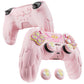 PlayVital Magic Wings Silicone Cover Skin for PS5 Controller with Thumbstick Caps & Themed Stickers, Charging Station Compatible - Pink PlayVital