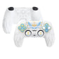 PlayVital Magic Wings Silicone Cover Skin for PS5 Controller with Thumbstick Caps & Themed Stickers, Charging Station Compatible - White PlayVital