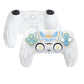 PlayVital Magic Wings Silicone Cover Skin for PS5 Controller with Thumbstick Caps & Themed Stickers, Charging Station Compatible - White PlayVital