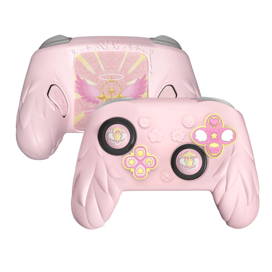 PlayVital Magic Wings Silicone Cover for Nintendo Switch 2 Pro Controller, Cute Protective Skin Case for Switch 2 Pro Controller with Back Button Caps & Thumb Grips & Stickers - Pink PlayVital