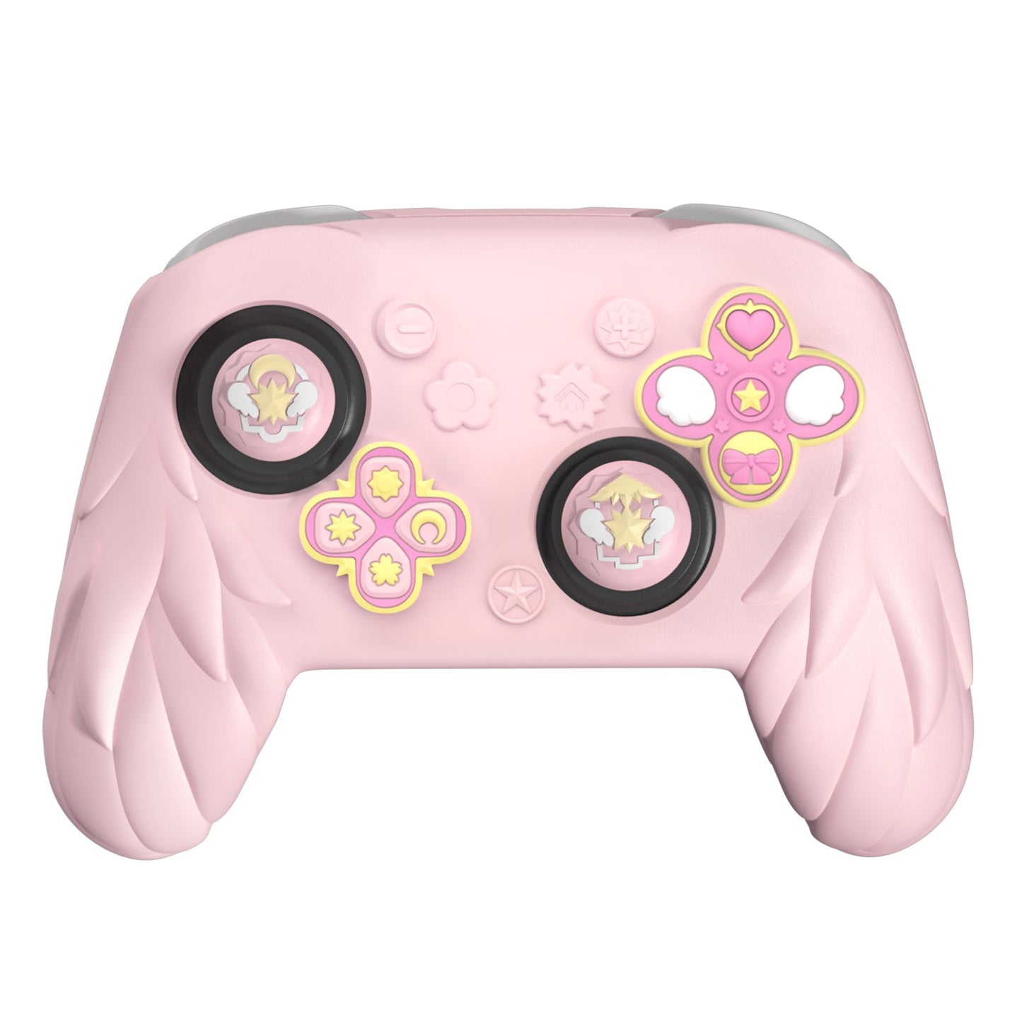 PlayVital Magic Wings Silicone Cover for Nintendo Switch 2 Pro Controller, Cute Protective Skin Case for Switch 2 Pro Controller with Back Button Caps & Thumb Grips & Stickers - Pink PlayVital