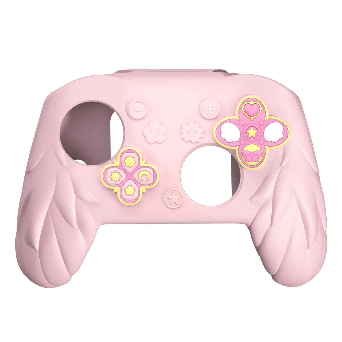 PlayVital Magic Wings Silicone Cover for Nintendo Switch 2 Pro Controller, Cute Protective Skin Case for Switch 2 Pro Controller with Back Button Caps & Thumb Grips & Stickers - Pink PlayVital