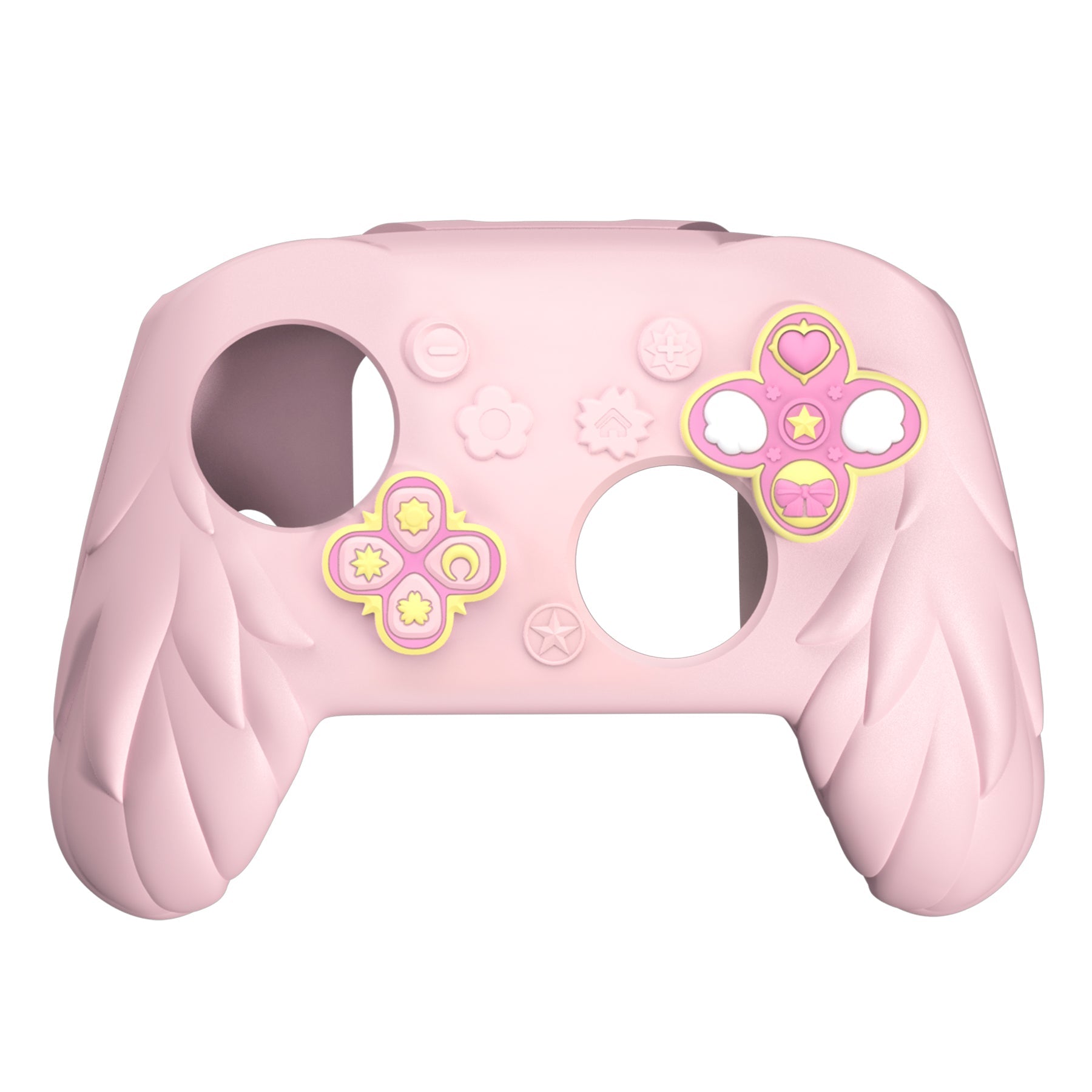PlayVital Magic Wings Silicone Cover for Nintendo Switch 2 Pro Controller, Cute Protective Skin Case for Switch 2 Pro Controller with Back Button Caps & Thumb Grips & Stickers - Pink PlayVital