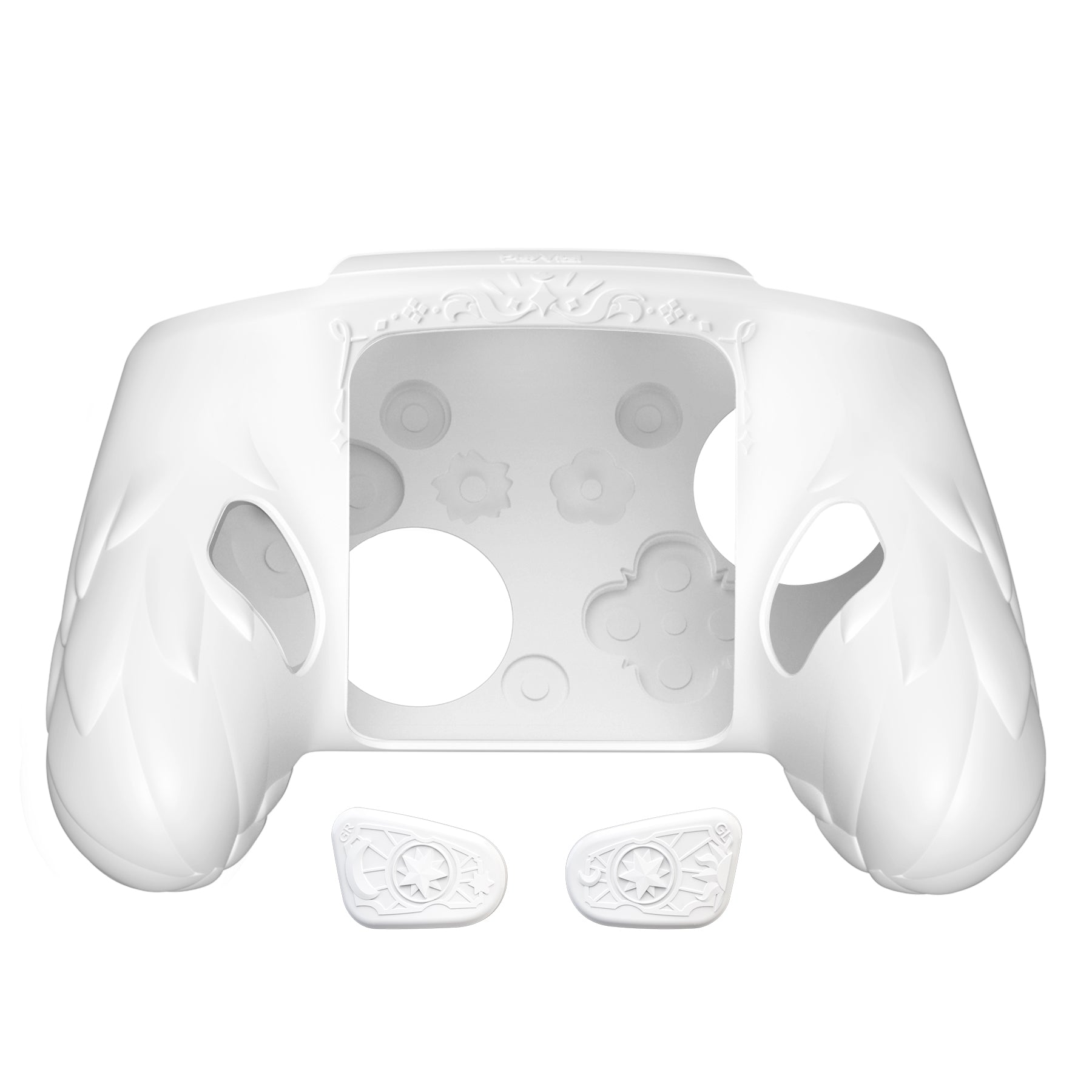 PlayVital Magic Wings Silicone Cover for Nintendo Switch 2 Pro Controller, Cute Protective Skin Case for Switch 2 Pro Controller with Back Button Caps & Thumb Grips & Stickers - White PlayVital