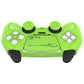 PlayVital Mecha Edition Anti-Slip Silicone Cover Skin with Matching Thumb Grips and Stickers for PS5 Wireless Controller - Compatible with Charging Station - Neon Green PlayVital