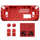 PlayVital Mecha Protective Case with Back Button Enhancement Set & Thumb Grips & Stickers for Steam Deck OLED & LCD - Red PlayVital