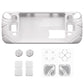 PlayVital Mecha Protective Case with Back Button Enhancement Set & Thumb Grips & Stickers for Steam Deck OLED & LCD - White PlayVital