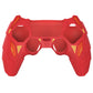PlayVital Mecha Rhino Silicone Cover for PS5 Controller with Thumb Grips & Stickers, Compatible with Charging Station - Maple Red & Brick Red PlayVital