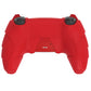 PlayVital Mecha Rhino Silicone Cover for PS5 Controller with Thumb Grips & Stickers, Compatible with Charging Station - Maple Red & Brick Red PlayVital