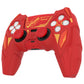 PlayVital Mecha Rhino Silicone Cover for PS5 Controller with Thumb Grips & Stickers, Compatible with Charging Station - Maple Red & Brick Red PlayVital
