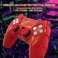 PlayVital Mecha Rhino Silicone Cover for PS5 Controller with Thumb Grips & Stickers, Compatible with Charging Station - Maple Red & Brick Red PlayVital
